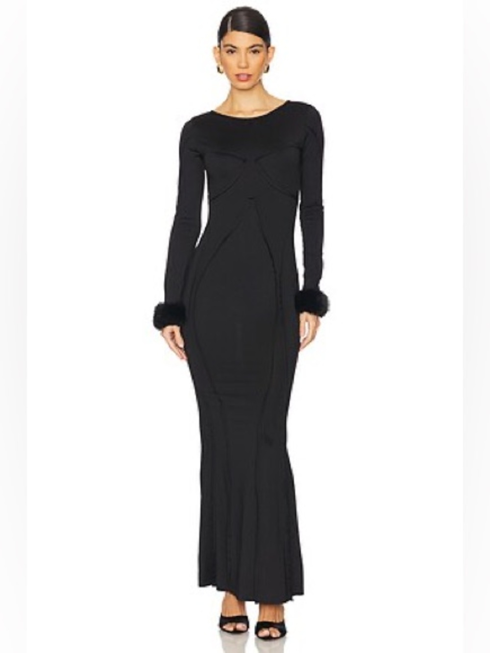 OW Collection Ciara maxi dress in black